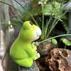 Fishing Cartoon Frog Figurine Resin Fishing Crocodile Panda Skeleton Statue Sculpture Outdoor Garden Pond Fish Tank Decoration Ornament