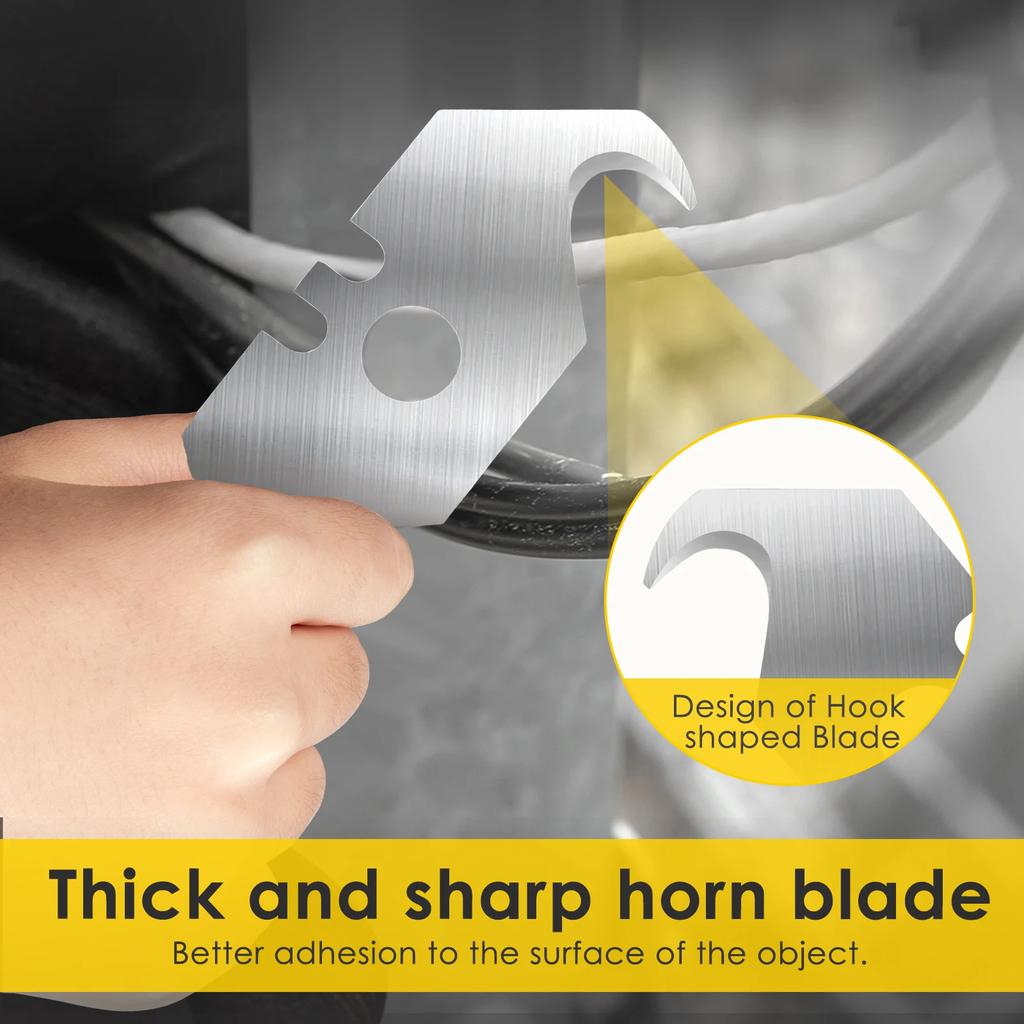 100Pcs SK5 Hooked Trimming Knife Blade Heavy Duty Utility Hook Blade Hooked Razor Accessory for Cable and Wire Stripping PVC
