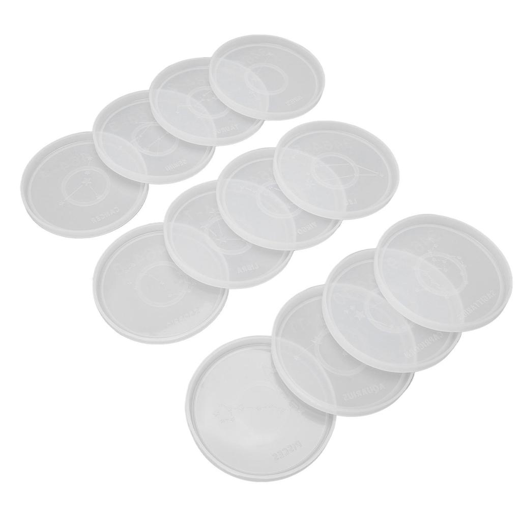 Twelve Constellations Coaster Molds: 12PCS Silicone Molds for Creative Cup Mat Projects