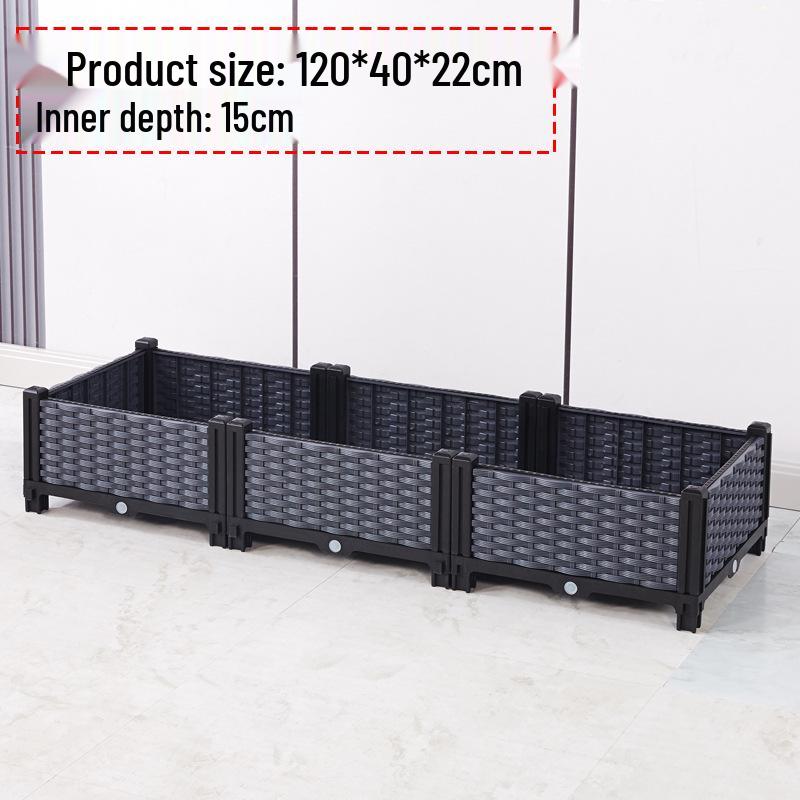 Large Plastic Flower and Vegetable Planting Box for Balcony, Courtyard, or Rooftop Gardens