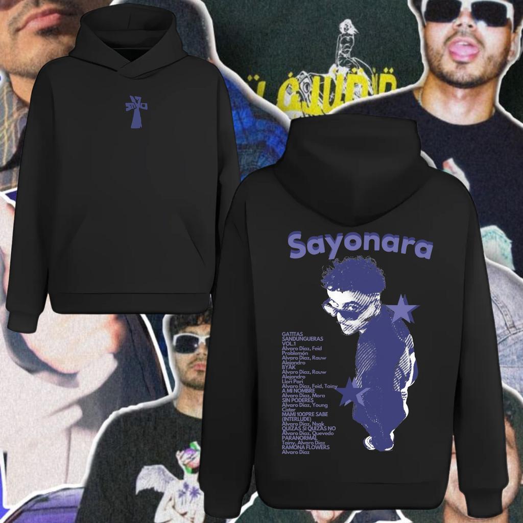 Álvaro Díaz Sayonara Morado Graphic Printed Hoodie Men Women Oversized Streetwear Y2k Hip Hop Harajuku Pullover Tracksuit Female Male Clothing