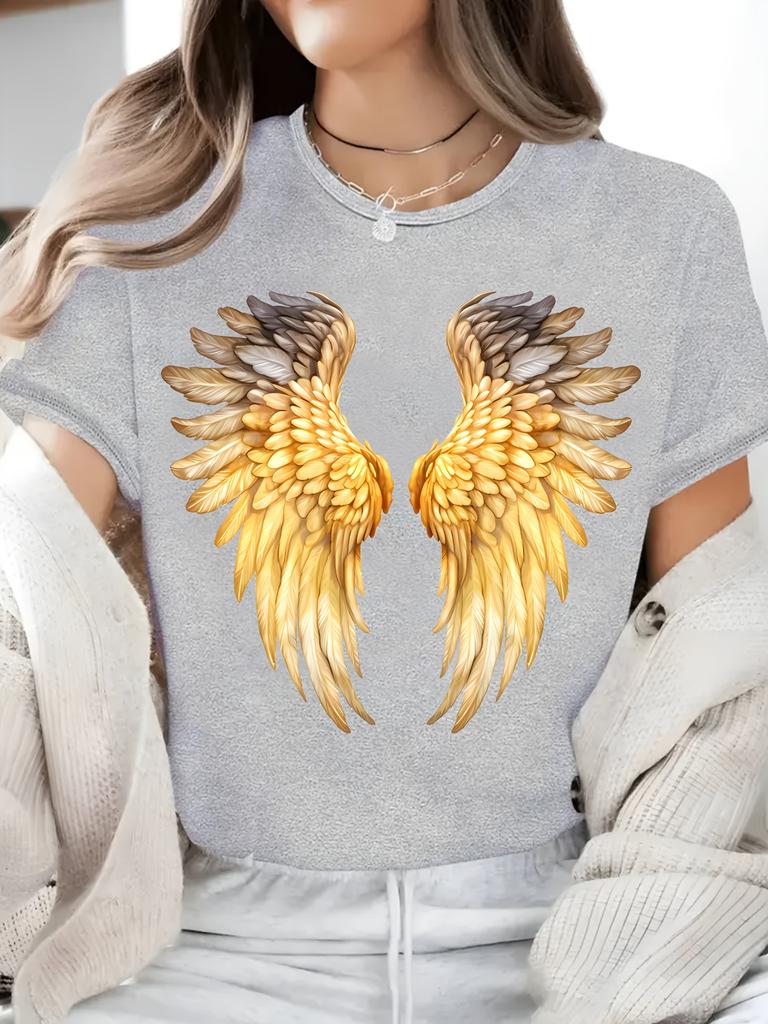 Golden Angel Wings Graphic T-shirt