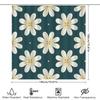 Contemporary Floral Print Shower Curtain 180x240cm Green Bath Decor Waterproof Fabric with Hooks for Bathroom Interior Design