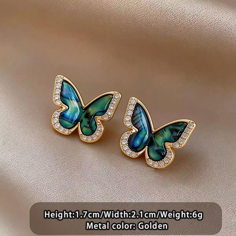 

Luxury Design Conch Shell Coated Butterfly Gold Color Stud Earrings 2026 New Jewelry Women s Trendy Holiday Style Accessories