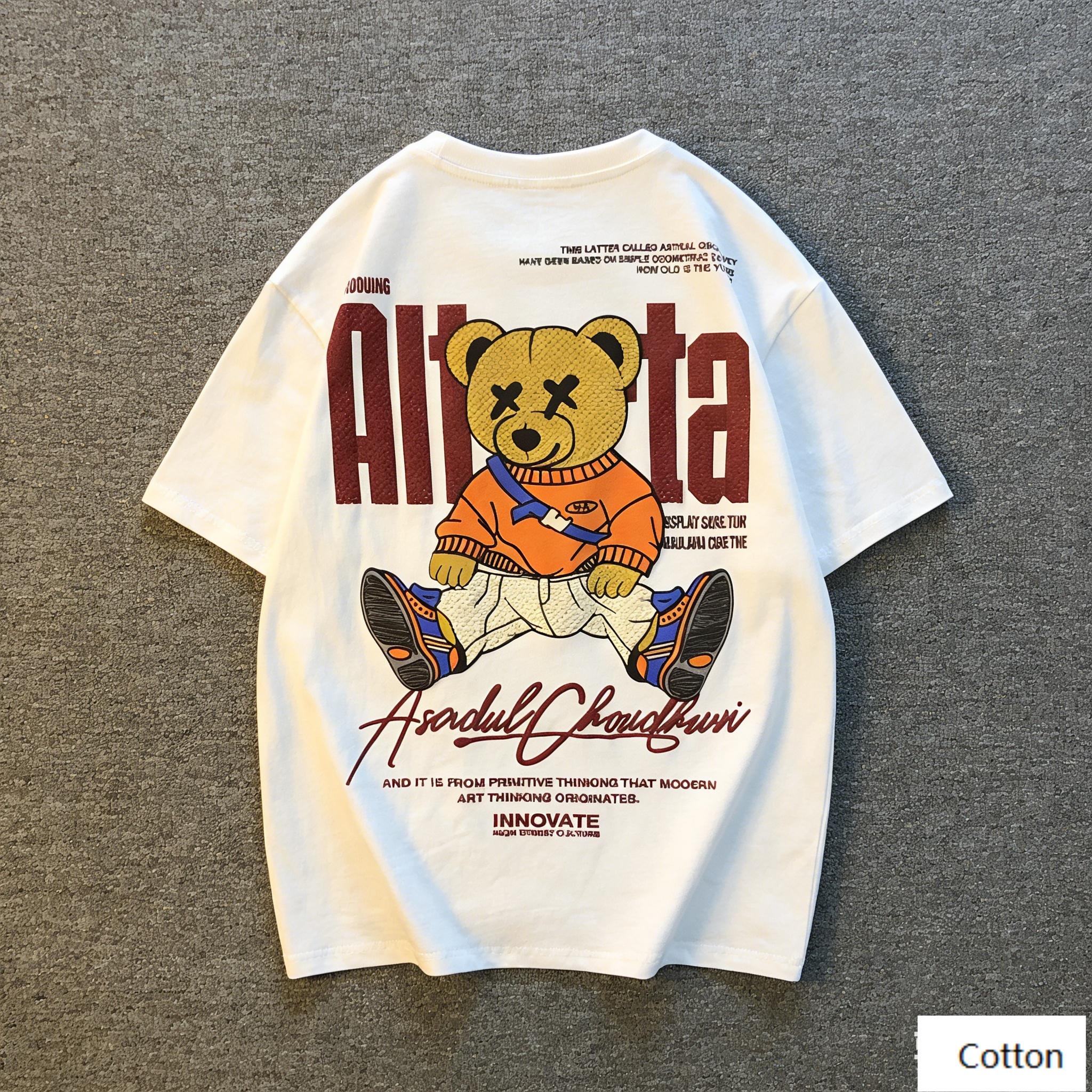 American Street Style Cool Bulldog Graphic TShirt with Headphone Print Retro Cotton Tee Aesthetic HipHop Style Unisex Top S