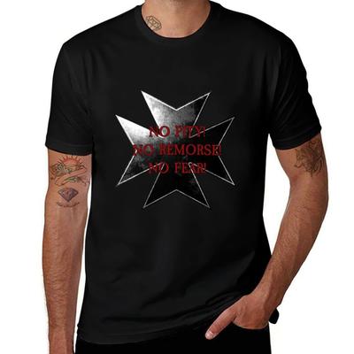 Templar Vow - No Pity! No Remorse! No Fear! T-Shirt Printed T Shirts for Man T Shirt Man Casual T-Shirt