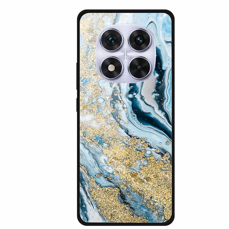 Tempered Glass Case For Xiaomi Redmi Note 14 Pro 5G Back Cover PC Hard Shockproof Cases Beer Marble Texture Cool Fashion Funda