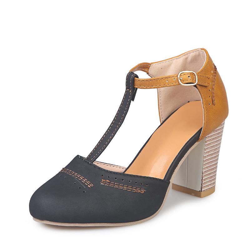 Plus Size Women s Chunky Heel Closed Toe High Heel Shoes 35