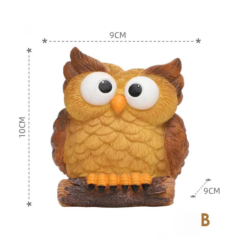 Adorable Resin Owl Shaped Succulent Planter for Home Office Decoration Mini Ornament Fairy Garden Owls Statues
