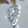 Eleganter weißer Schneeflocken-Design-Ring mit weißen Zirkonia für Damen, Geeignet für Weihnachten, Partys, Tägliches Tragen, Alle Jahreszeiten
