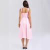 Summer new slim suspender long dress fashion solid color V-neck temperament dress