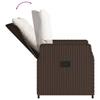 3 Piece Outdoor Dining Set with Cushions Brown Poly Rattan