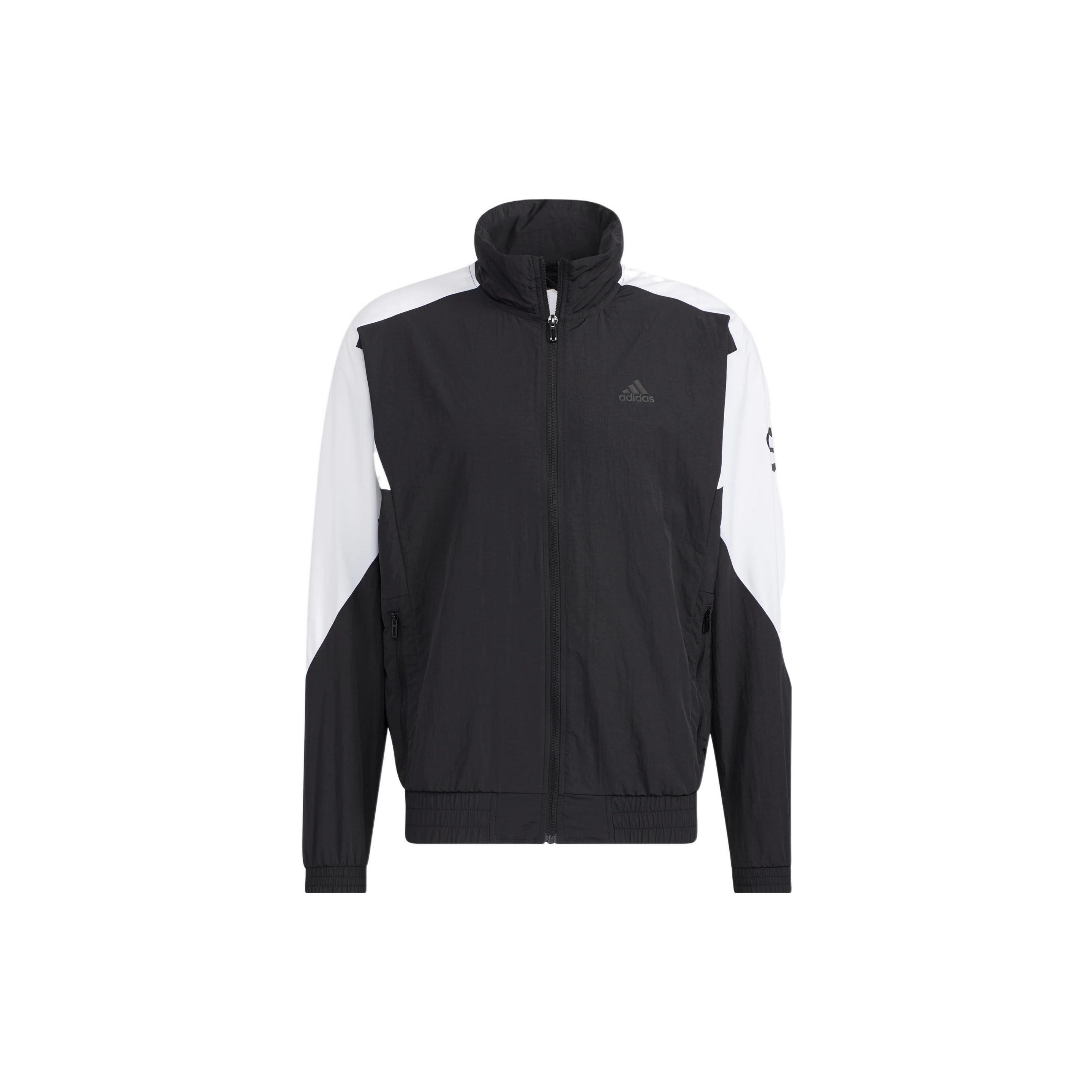 adidas Brandlove Woven Block Jacket  Black White  Men s HE7428 S