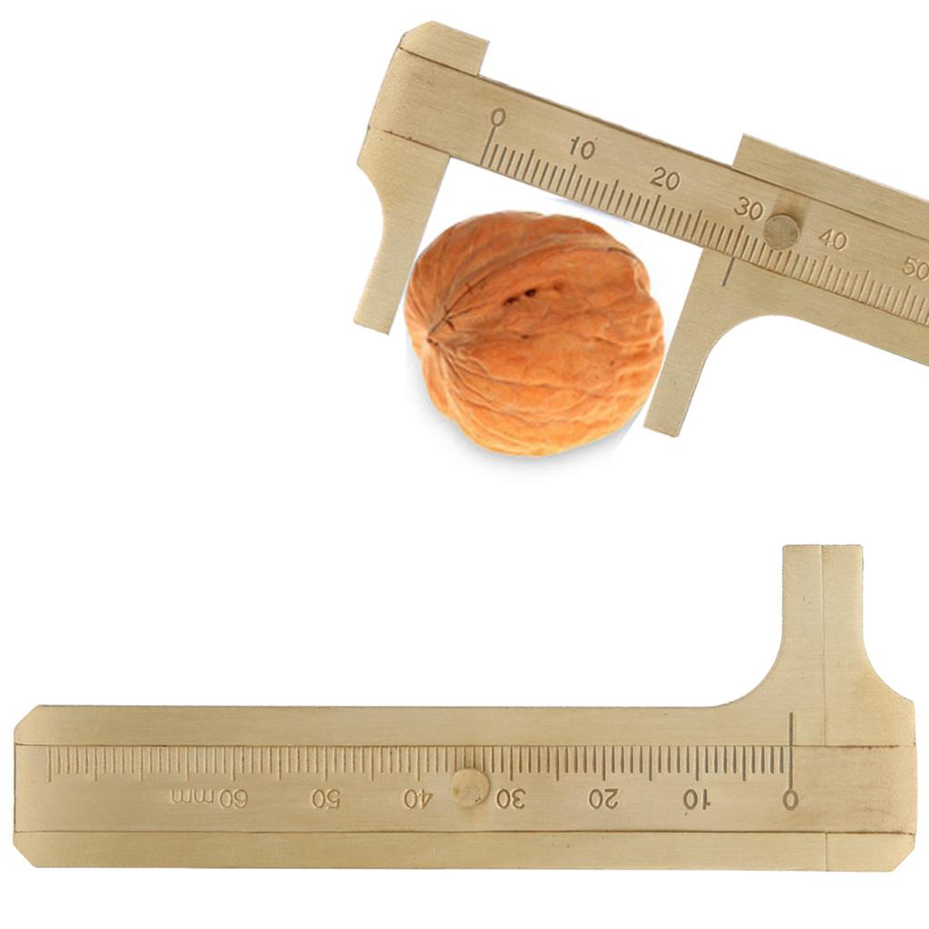 Brass Vernier Caliper Walnut Bracelet Measuring Tool Jewelry Testing Calipers8cm