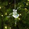 Xmas Tree Transparent Snowflake Hanging Ornaments Acrylic Pendant 2025 Christmas Decoration for Home Navidad Gifts New Year 2026
