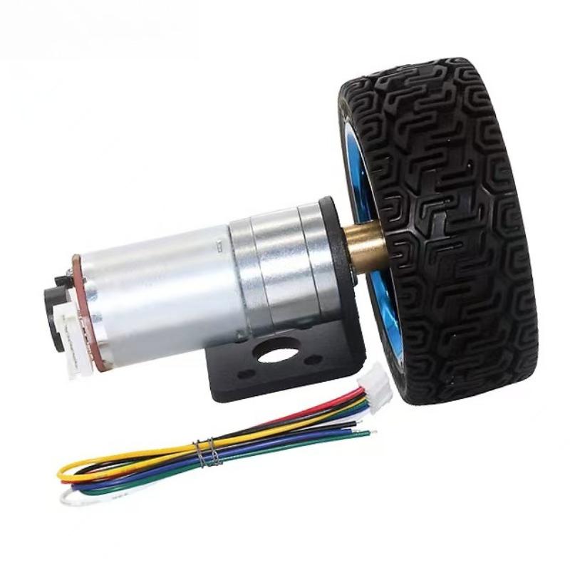 JGA25-370 DC gear motor encoder can measure the speed of steering robot tracking balance car