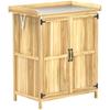 43 X 74cm Fir Wood Shed, with Metal Worktop - Natural Finish