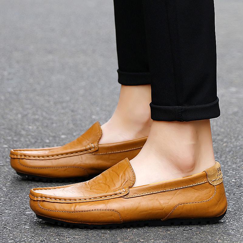 

Мужские лоферы, дышащие, легкие, дешевые, мужская повседневная обувь из искусственной кожи, мужская обувь больших размеров38-47 47 коричневый