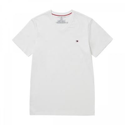 Tommy Hilfiger 09t3140 100 Camiseta Compartida de Manga Corta con Cuello en V de Bandera