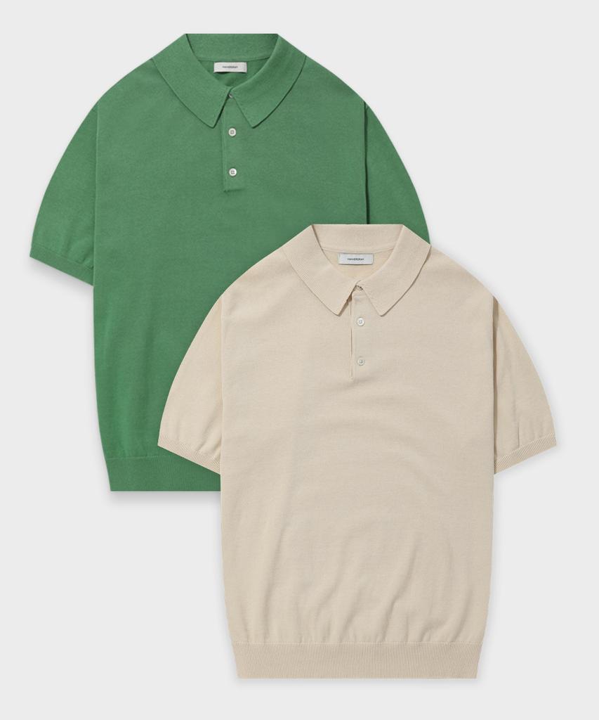 MANNERGRAM Pure Cotton 100% Collared Knit_Green Label - 7 Colors (Type A)