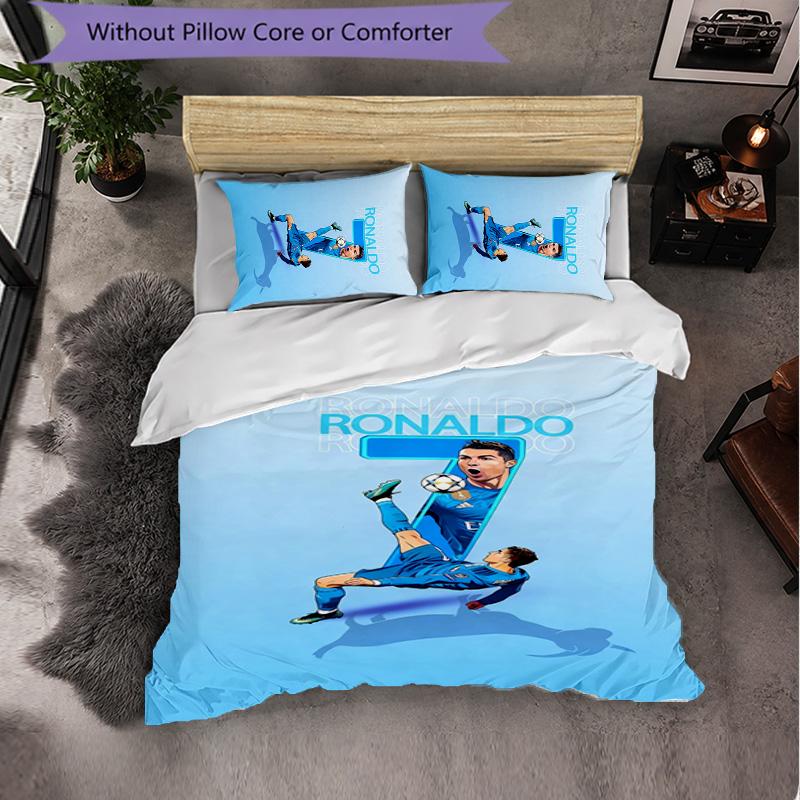 Set Biancheria da Letto Cristiano Ronaldo 3 Pezzi Morbido Set Copripiumino con Federe Set Decorazione Camera da Letto per la Casa