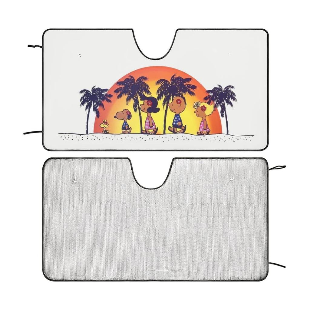 Snoopy Car Suction Cup UV Perfect for Car Cute and 130x70cm Sunshade, Insulating, Sunshade, Protection, Camping, Stylish, (Hawaii)