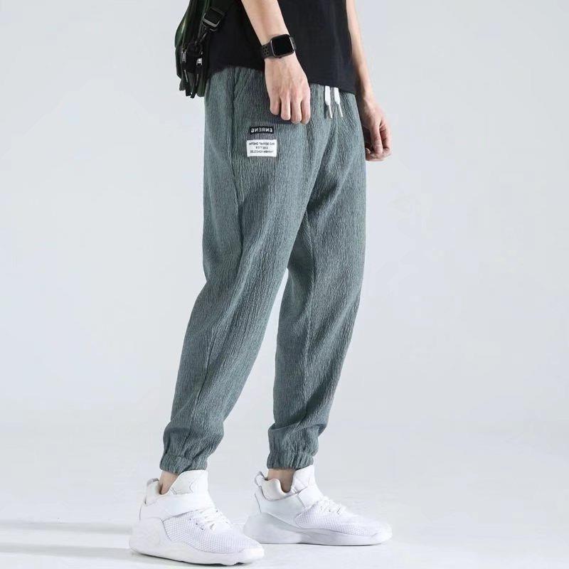 

Мужские летние корейские шаровары из ледяного шелка - тонкие, повседневные, свободного кроя, большого размера 3XL