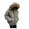 Detachable Faux Fur Hooded Puffer Jacket Men Women Winter Thick Warm PU Cotton Coat Couple Style