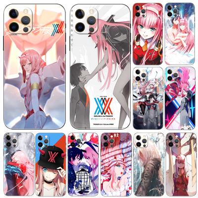 Anime Darling In the FranXX Phone Case for Iphone 2020se 6 6s 7 8 Plus X 10 XR XS 11 12 13 Mini Pro MAX Black Tpu Back Cover