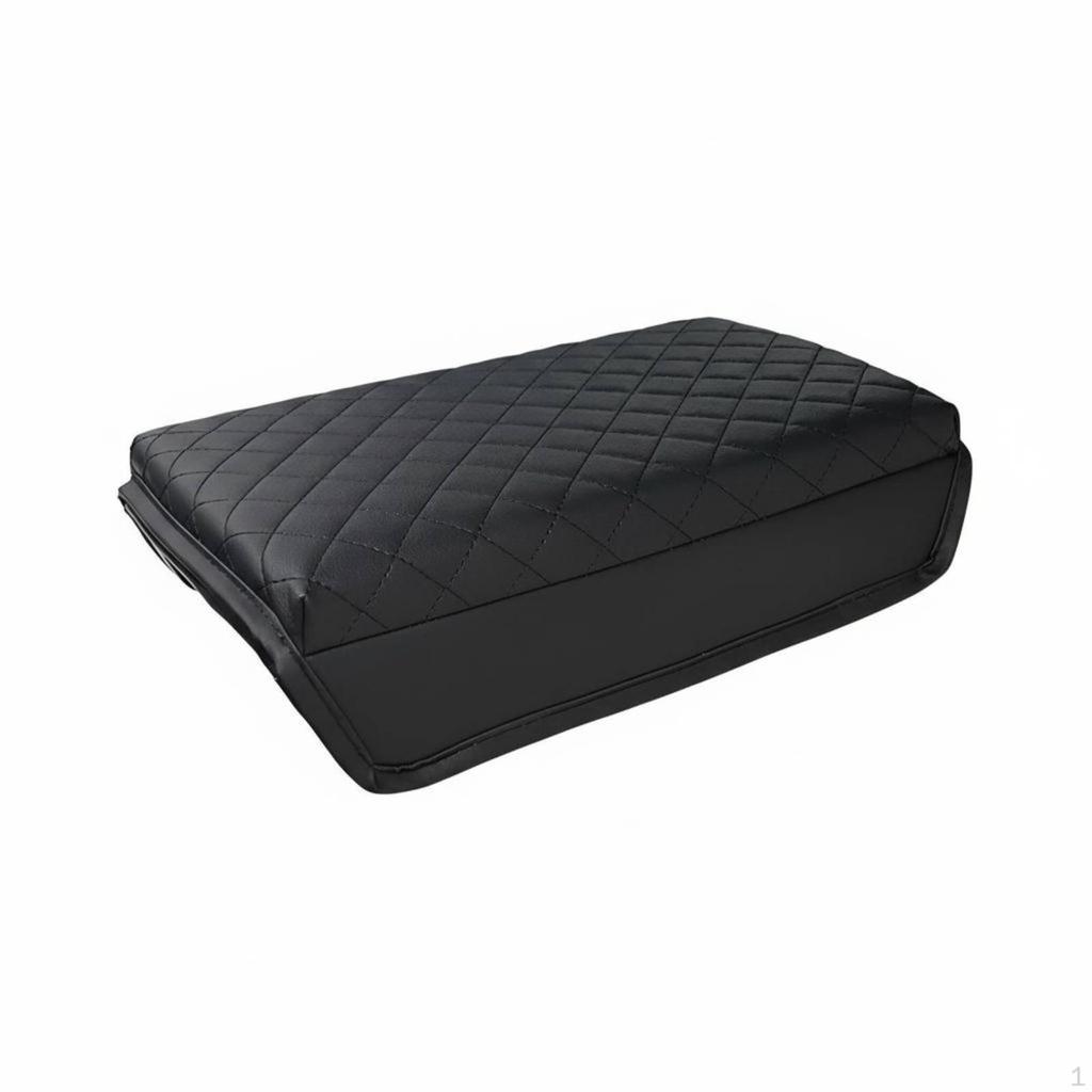 Model E/Y Center Console Armrest Pad for Electric Vehicle, Raised Thickened Leather Cover, Storage