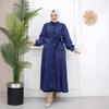 Turkish Women's Denim Dress: Casual Loose Fit Lantern Sleeve Patchwork