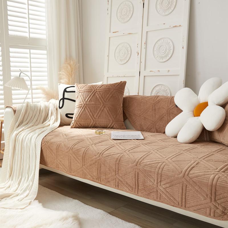 

Толстый плюшевый чехол на диван, осень-зима, Нескользящая подушка для дивана, украшение для дома, гостиной, стеганая подушка для дивана, универсальное полотенце для дивана pillowcase 45x45 cm