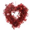 Love Heart Wreath Valentine's Day Heart-shaped Wreath Artificial Foil Tinsel Garland Indoor Outdoor Front Door Wall Hanging