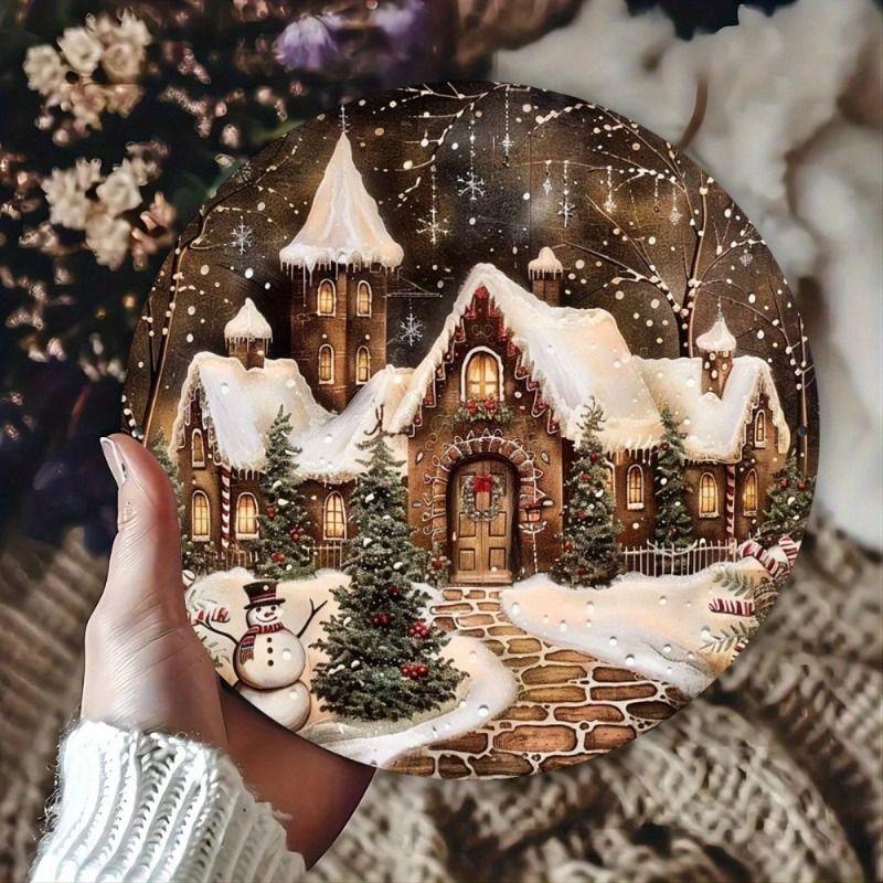 Retro Round Metal Panel for Living Room Bedroom Garage