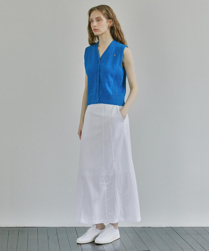 Ihr Cutting Line Flare Skirt / White