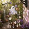 Handcrafted Spooky Home Accents Halloween Acrylic Wind Chime Pendant, Crystal Suncatcher Hanging Ornaments, Decorative Unique Seasonal Ornaments