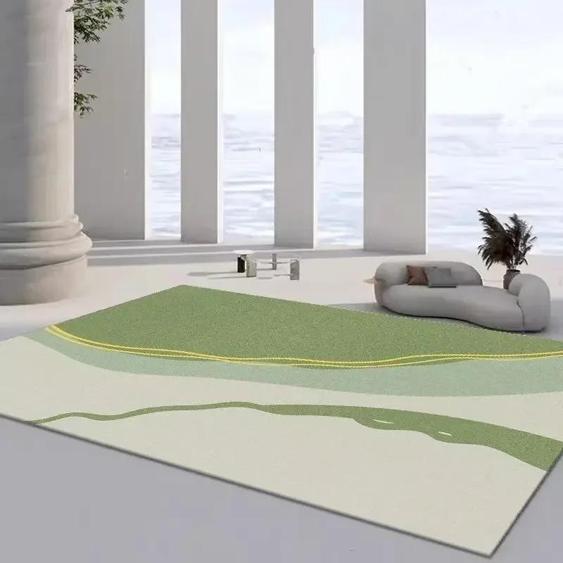 Japanese Minimalist Carpet for Living Room Green 200x300 Large Area Rugs Decor Bedroom Soft Elastic Outdoor Floor Mats Washabl