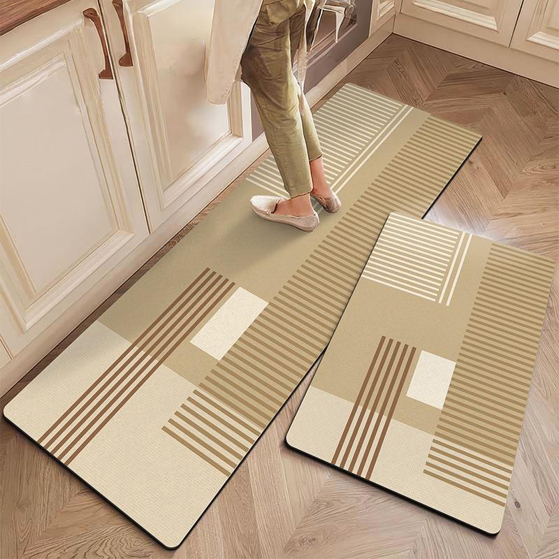 Non-slip Kitchen Mat for Floor Minimalist Striped Long Strip Runner Rugs Oil-proof Waterproof Kitchen Carpet Washable Easy Clean
