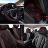 Red Spider Web Car Seat Covers with Steering Wheel Cover,Armrest Cushion,Seat Belt Covers Cup Holder with Keychain,Automotive Protector Set Unverisal