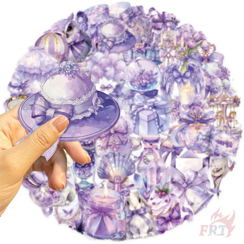 50Pcs/Set Nordic . Sparkly Purple Color Styles Art PET Stickers Waterproof DIY Fashion Doodle Decals Stickers