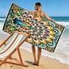 Colorful Peacock Mandala Pattern Design Patterned beach towel quick dry perfect for travel outdoor sports jogging the beach and swimming