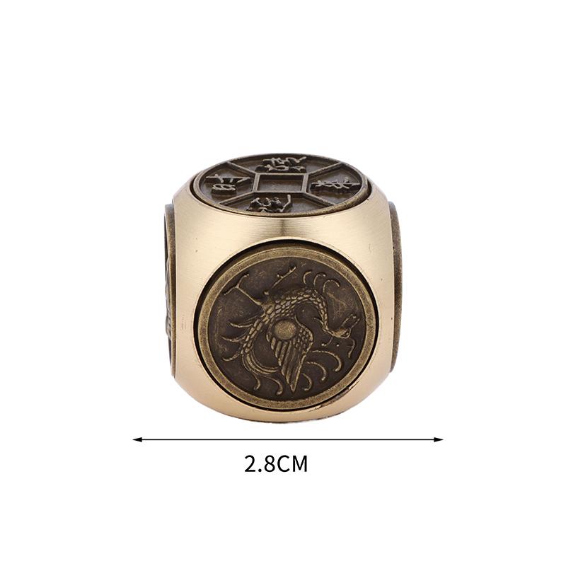 Rotating Six-Faced Chinese Lucky Coin Spinner Toys Crafts Stress Anxiety Relief Sensory Focus Tool For Birthday Christmas Gift