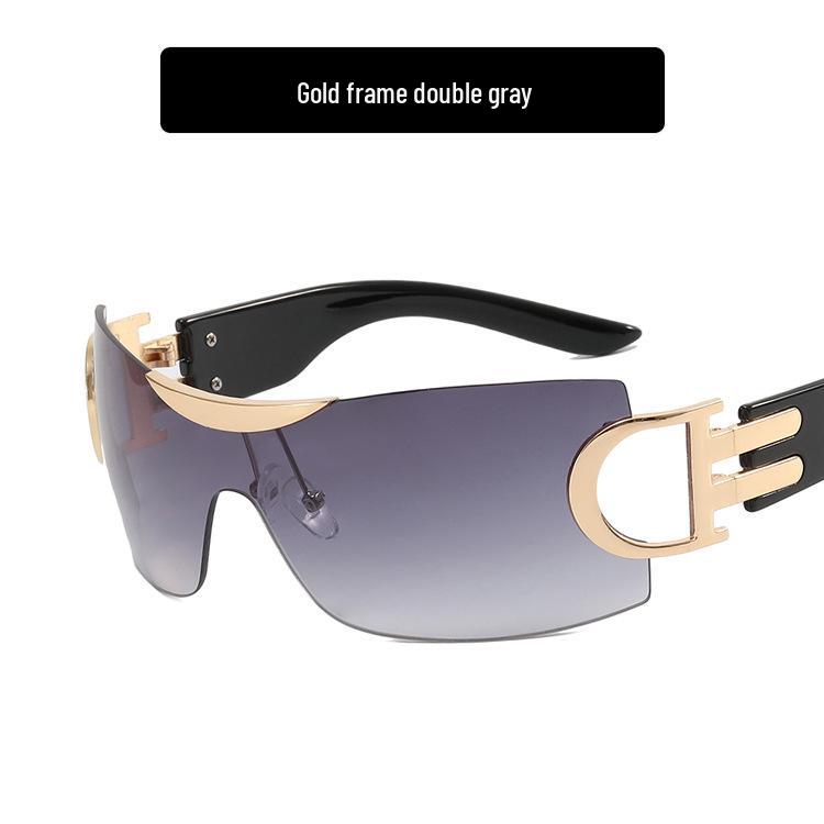 Large Frameless Y2K Sunglasses 2022 - Futuristic Sporty Design
