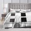 Black and White Retro Blankets Warm Soft Novelty Plush Bedding Throws For Students Couch Chair Flannel Bedspread Bed Cover