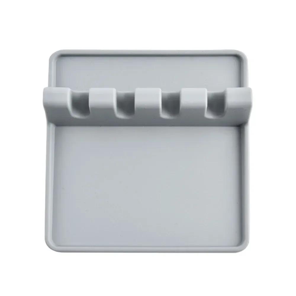 1Pcs Kitchen Silicone Utensil Holder Pad Heat Resistant Spoon Rack Suitable For Dishwasher Cleaning Kitchen Utensils Holder