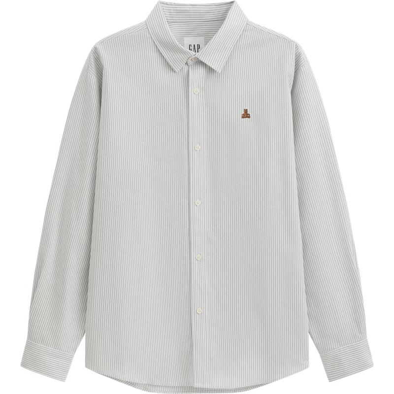 Gap Unisex Bear Embroidered Cotton Long Sleeve Shirt