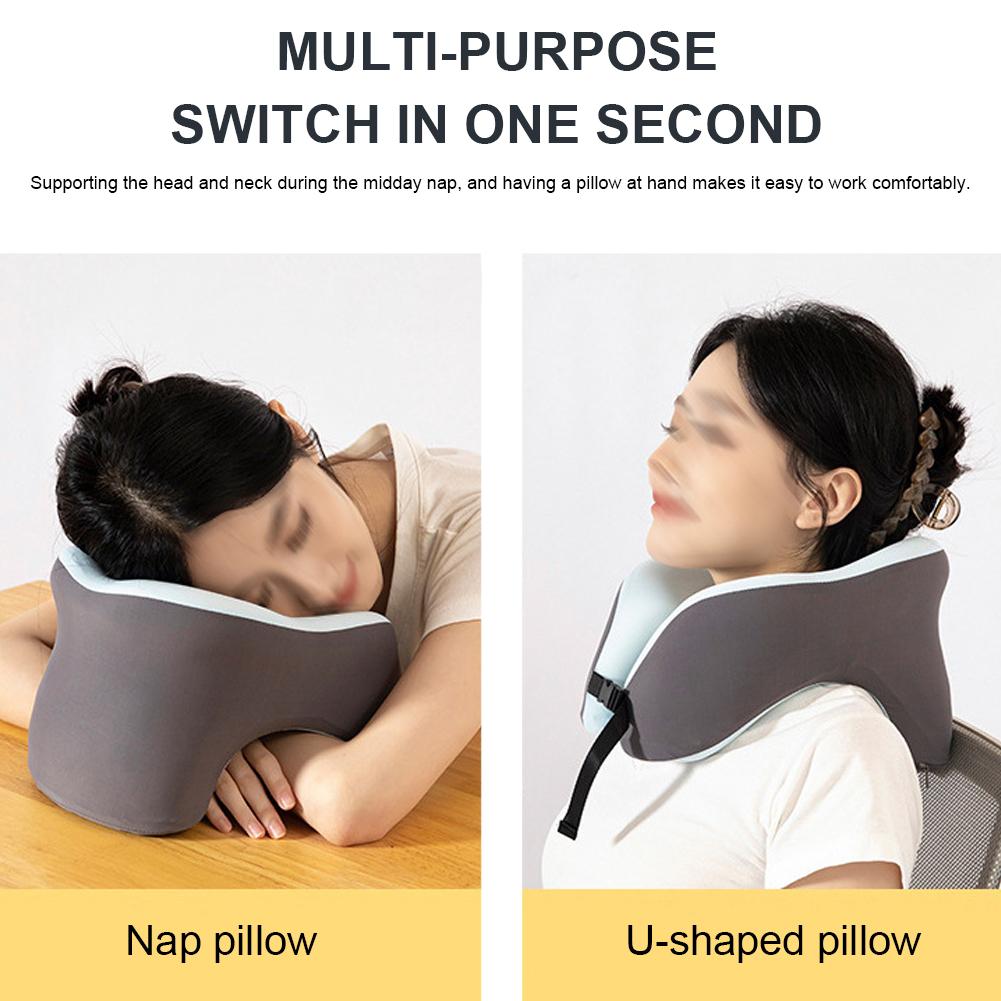 U-Shaped Neck Cushion Slow Rebound Memory Foam Sleeping Pillow Multifunction Ergonomic Head Support Cushion for Home Office
