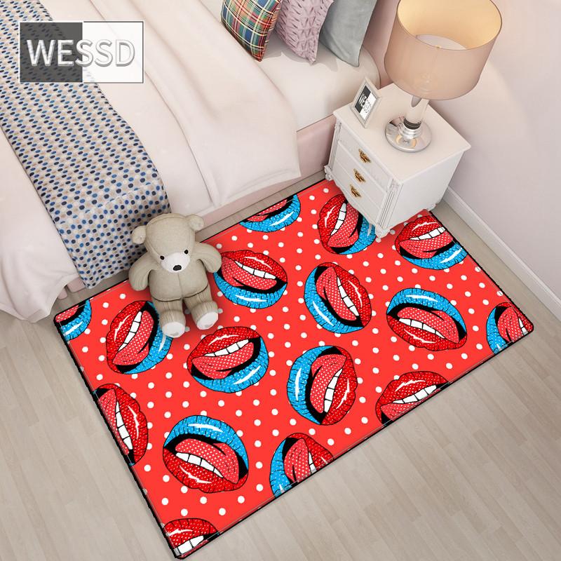 Pink Carpet For Bedroom Fashion Cartoon Rug Washable Children's Play Carpet Soft Non-slip Living Room Decoration Floor