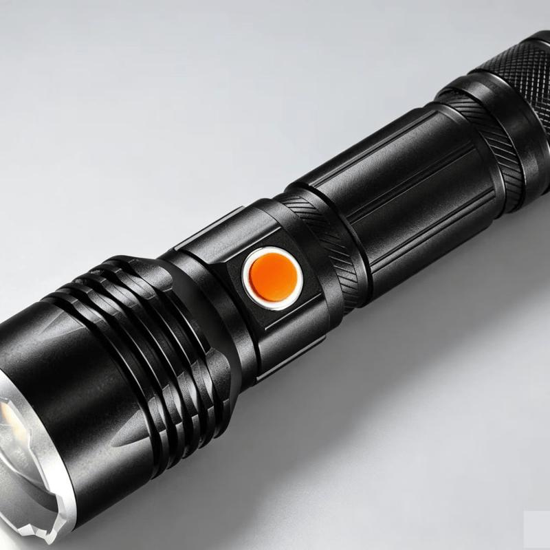 Versatile Rechargeable LED Flashlight with COB Warning Light
