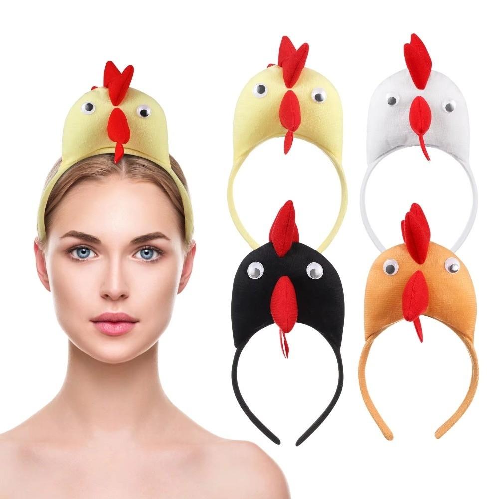 Accessoire de tête Poussin Dessin Animé Bandeau Nouveauté 3D Accessoire de Tête Unique Fête Bandeau Tête de Poulet Festival